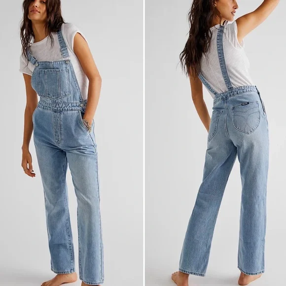 Rollas Light Blue Denim Overalls - Picture 2 of 15